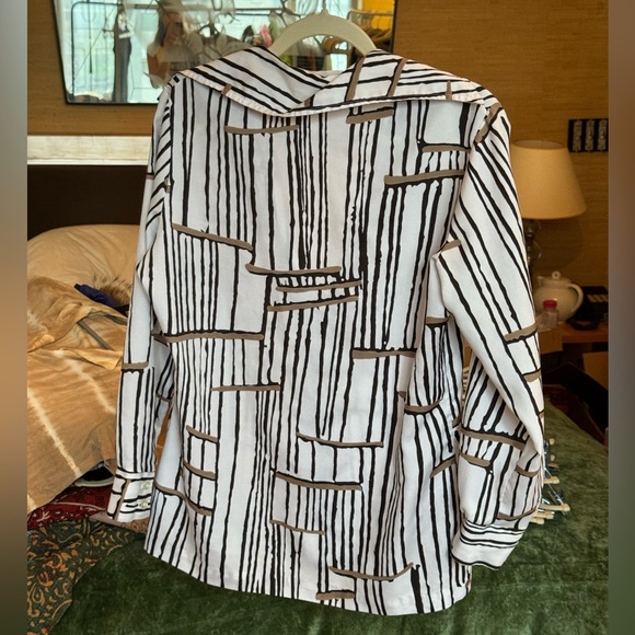 Vintage Alfred Dunner Striped Print Collared Button Up - Picture 2 of 3